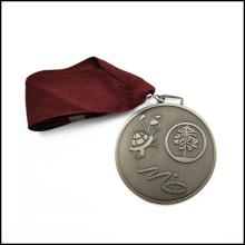 Nickel Plated Metal Medal with Ribbon (GZHY-JZ-015)